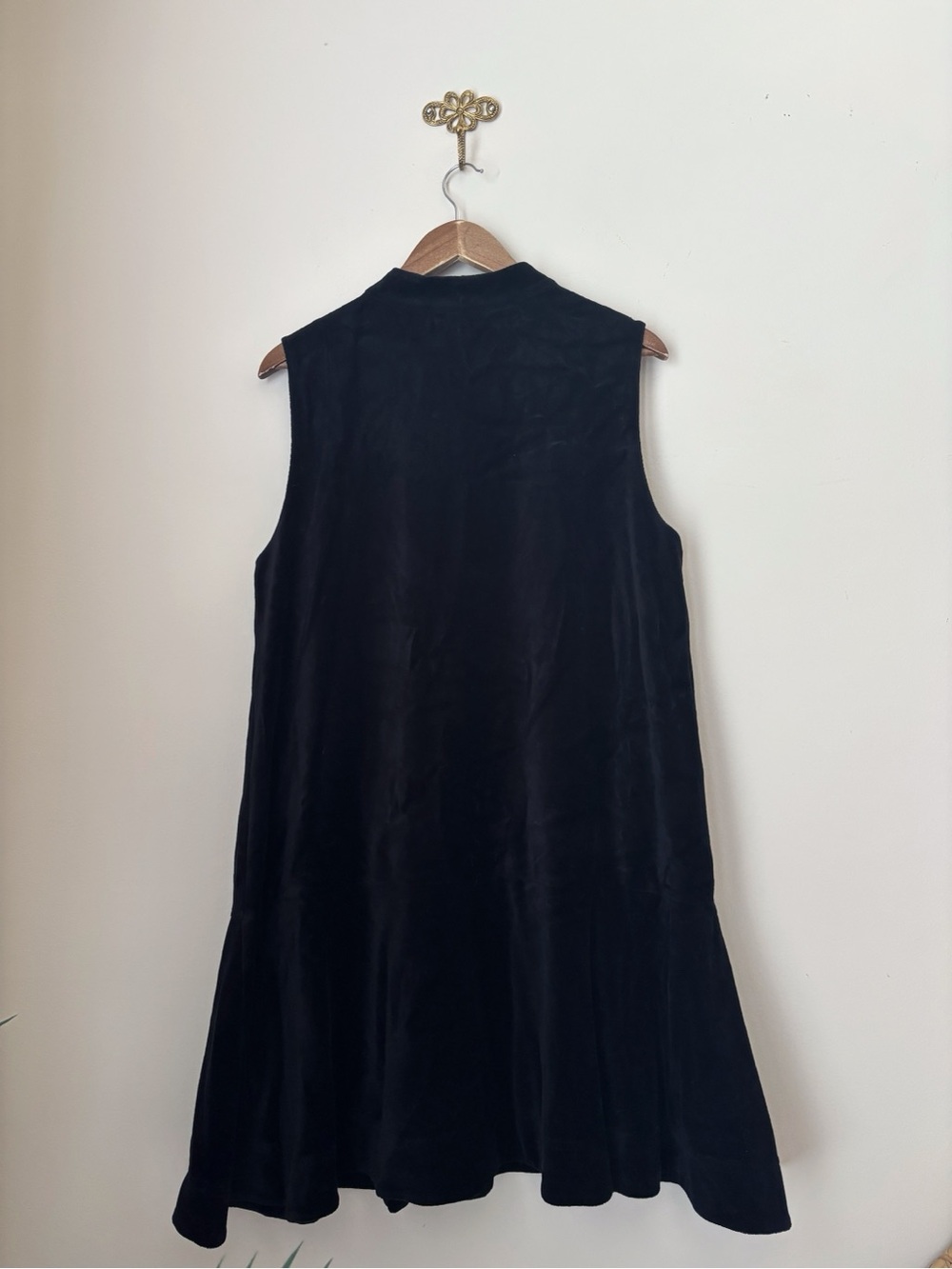ME+EM Women's Black Sleeveless High Neck Stretch Velour Swing Dress Sz 12 NEW - Picture 5 of 8
